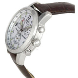 Tissot T Race PRC 200 Chronograph White Dial Brown Leather Strap Watch for Men -  T17.1.516.32