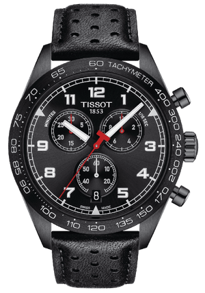Tissot T Sport PRS 516 Chronograph Black Dial Black Leather Strap Watch for Men - T131.617.36.051.00
