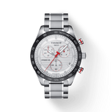 Tissot T Sport PRS 516 Chronograph White Dial Silver Steel Strap Watch For Men - T100.417.11.031.00