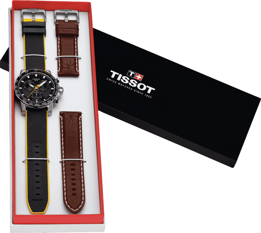 Tissot T Sport Supersport Chrono Tour De France Black Dial Black Nylon Strap Watch for Men - T125.617.17.051.00