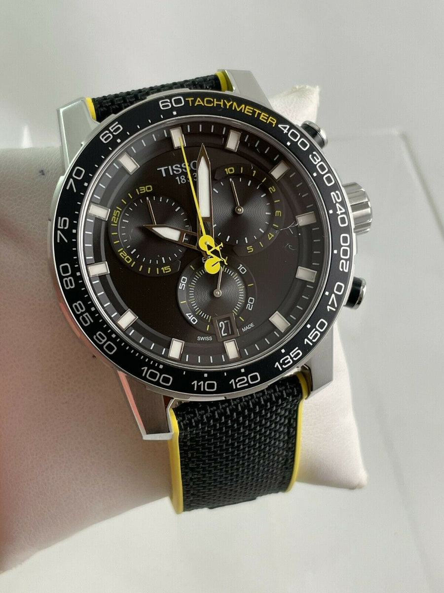 Tissot T Sport Supersport Chrono Tour De France Black Dial Black Nylon Strap Watch for Men - T125.617.17.051.00
