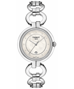Tissot T Trend Flamingo Mother of Pearl Dial Silver Steel Strap Watch for Women - T094.210.11.116.00
