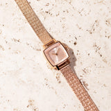 Tissot Lovely Square Lady Quartz Rose Gold Dial Rose Gold Mesh Bracelet Watch For Women - T058.109.33.456.00