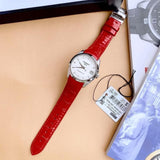 Tissot Couturier Lady Silver Dial Red Leather Strap Watch for Women - T035.210.16.031.01