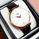 Tissot T Classic Tradition White Dial Brown Leather Strap Watch For Men - T063.610.36.037.00