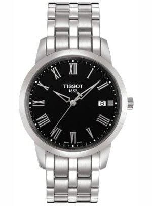 Tissot T Classic Black Dial Silver Steel Strap Watch for Men - T063.610.11.058.00
