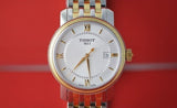 Tissot T Classic Bridgeport Silver Dial Two Tone Mesh Bracelet Watch For Men - T097.410.22.038.00