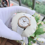 Tissot T108.208.26.117.00 white leather watch, rose gold bezel