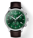 Tissot Chrono XL Chronograph Classic Green Dial Brown Leather Strap Watch For Men - T116.617.16.091.00