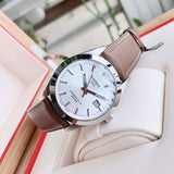 Tissot Gentleman Powermatic 80 Silicium Silver Dial Brown Leather Strap Watch For Men - T127.407.16.031.00