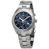 Tissot PR 100 Sport Chic Chronograph Diamonds Blue Dial Silver Steel Strap Watch for Women - T101.917.11.046.00