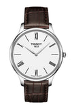 Tissot Tradition 5.5 Lady Silver Dial Brown Leather Strap Watch for Women - T063.009.16.018.00