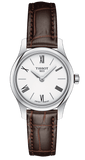 Tissot Tradition 5.5 Lady Silver Dial Brown Leather Strap Watch for Women - T063.009.16.018.00