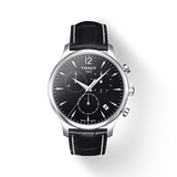 Tissot Tradition Chronograph Black Dial Black Leather Strap Watch For Men - T0636171605700