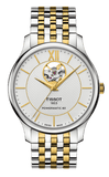 Tissot Tradition Powermatic 80 Open Heart Silver Dial Two Tone Steel Strap Watch For Men - T063.907.22.038.00