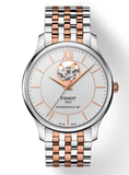 Tissot Tradition Powermatic 80 Open Heart Silver Dial Two Tone Steel Strap Watch For Men - T063.907.22.038.01