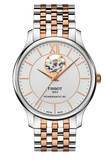 Tissot Tradition Powermatic 80 Open Heart Silver Dial Two Tone Steel Strap Watch For Men - T063.907.22.038.01