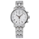 Tissot PRC 200 Chronograph White Dial Silver Steel Strap Watch For Men - T055.417.11.017.00