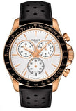 Tissot V8 Quartz Chronograph White Dial Black Rubber Strap Watch For Men - T106.417.36.031.00