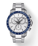 Tissot V8 Quartz T Sport Chronograph White Dial Silver Steel Strap Watch For Men - T106.417.11.031.00