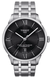 Tissot Chemin Des Tourelles Powermatic 80 Black Dial Silver Steel Strap Watch For Men - T099.407.11.058.00