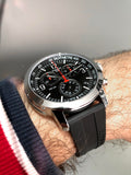 Tissot PRC 200 Chronograph Black Dial Black Rubber Strap Watch for Men - T114.417.17.057.00