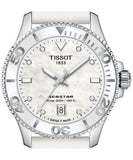 Tissot Seastar 1000 Quartz Mother of Pearl Dial White Rubber Strap Watch for Women - T120.210.17.116.00