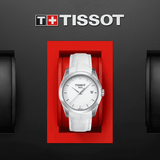 Tissot Couturier Lady Silver Dial White Leather Strap Watch For Women - T035.210.16.011.00