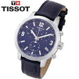 Tissot PRC 200 Chronograph Blue Dial Blue Leather Strap Watch For Men - T055.417.16.047.00