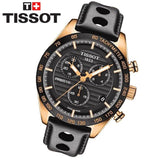 Tissot PRS 516 Chronograph Black Dial Black Leather Strap Watch For Men - T100.417.36.051.00