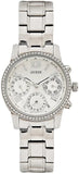 Guess Mini Sunrise Chronograph Quartz Silver Dial Silver Steel Strap Watch For Women - W0623L1