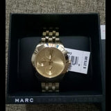 Marc Jacobs Peeker Chronograph Gold Dial Gold Stainless Steel Strap Watch for Women - MBM3393