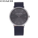 Coach Charles Grey Dial Black Leather Strap Watch for Men - 14602150