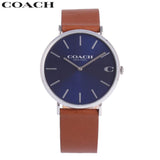 Coach Charles Blue Dial Brown Leather Strap Watch for Men - 14602151