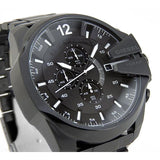 Diesel Mega Chief Chronograph Black Steel Strap Watch For Men - DZ4283