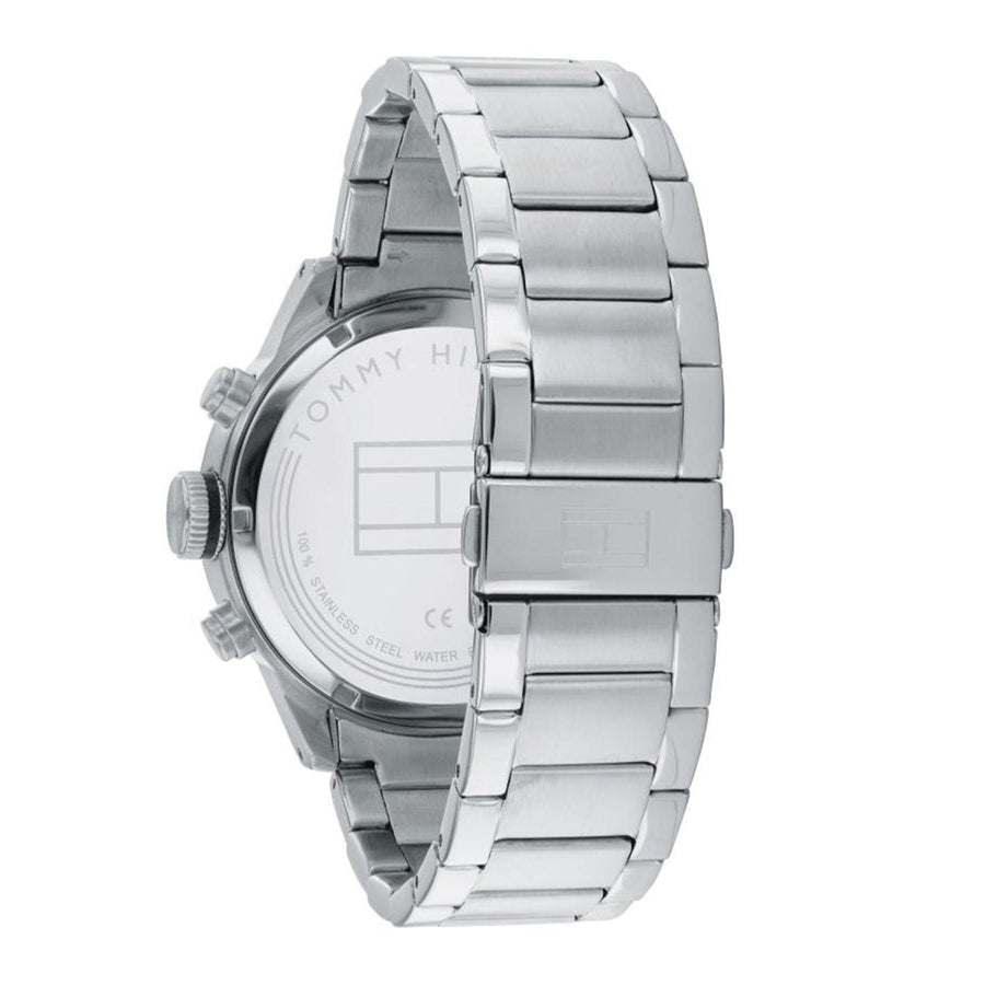 Tommy Hilfiger Trent Quartz Black Dial Silver Steel Strap Watch For Men - 1791805