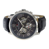 Tommy Hilfiger Keagan Quartz Grey Dial Black Leather Strap Watch for Men - 1791289