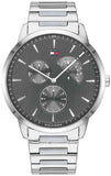 Tommy Hilfiger Brad Chronograph Quartz Grey Dial Silver Steel Strap Watch For Men - 1710385