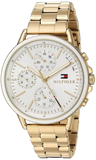 Tommy Hilfiger Carly White Dial Gold Steel Strap Watch for Women - 1781786