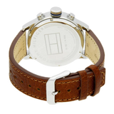 Tommy Hilfiger Jackson Multi-Function Silver Dial Brown Leather Strap Watch for Men - 1791239