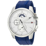 Tommy Hilfiger Decker Quartz White Dial Blue Rubber Strap Watch for Men - 1791349