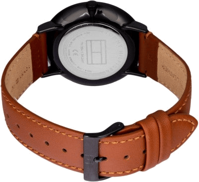 Tommy Hilfiger Brooklyn Quartz Black Dial Brown Leather Strap Watch for Men - 1791510