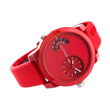 Tommy Hilfiger Denim Red Dial Red Rubber Strap Watch for Men - 1791557