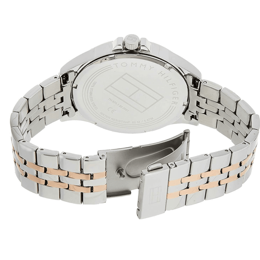 Tommy Hilfiger Shawn Quartz White Dial Two Tone Steel Strap Watch for Men - 1791617
