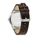 Tommy Hilfiger Austin Grey Dial Brown Leather Strap Watch for Men - 1791637