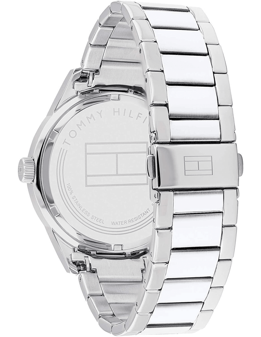 Tommy Hilfiger Austin Blue Dial Silver Steel Strap Watch for Men - 1791640