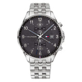 Tommy Hilfiger West Quartz Black Dial Silver Steel Strap Watch For Men - 1791707