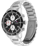 Tommy Hilfiger Jimmy Multifunction Black Dial Silver Steel Strap Watch For Men  - 1791950