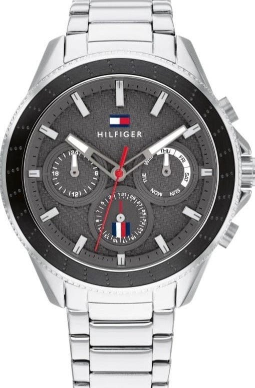Tommy Hilfiger Aiden Chronograph Grey Dial Silver Steel Strap Watch For Men - 1791857