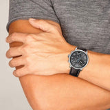 Tommy Hilfiger Aiden Quartz Black Dial Brown Leather Strap Watch for Men - 1791309